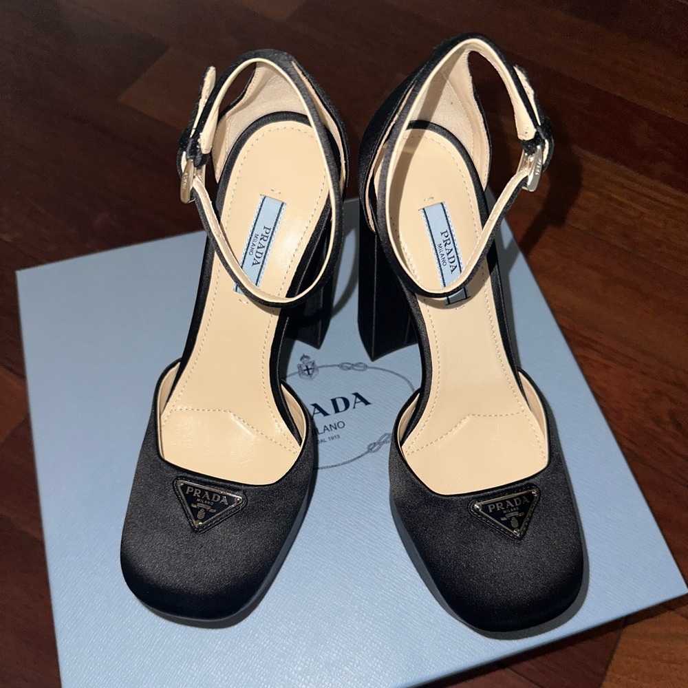 Prada Plateau Ankle Strap Platform Pump